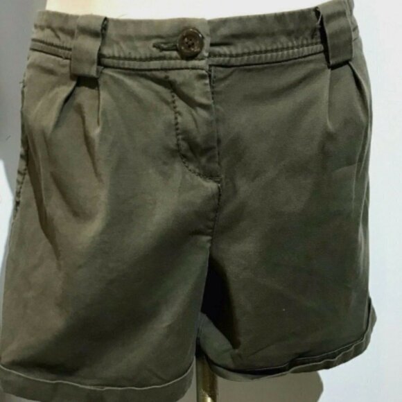Old Navy Womens Cotton Blend Chino Shorts Sz 2 Green Cuffed Stretch Pocket 200K - Picture 5 of 10